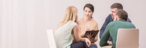 group counseling with a female psychologist
