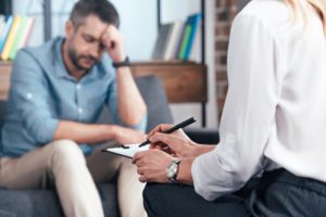 man meeting the addiction counselor